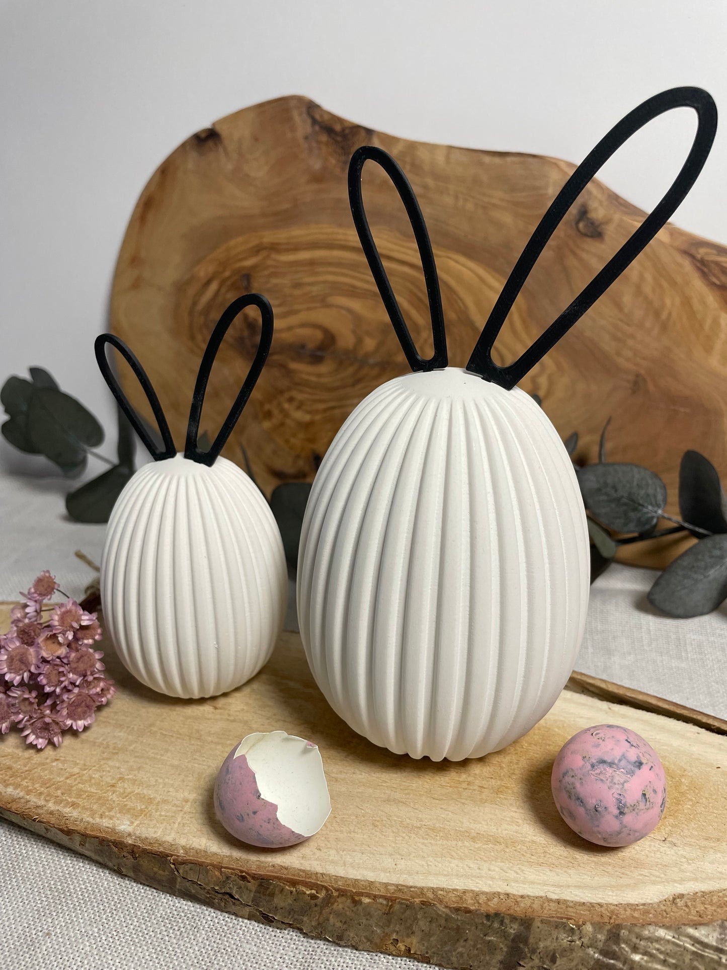 Ostereier mit Steckohren, Osterdeko