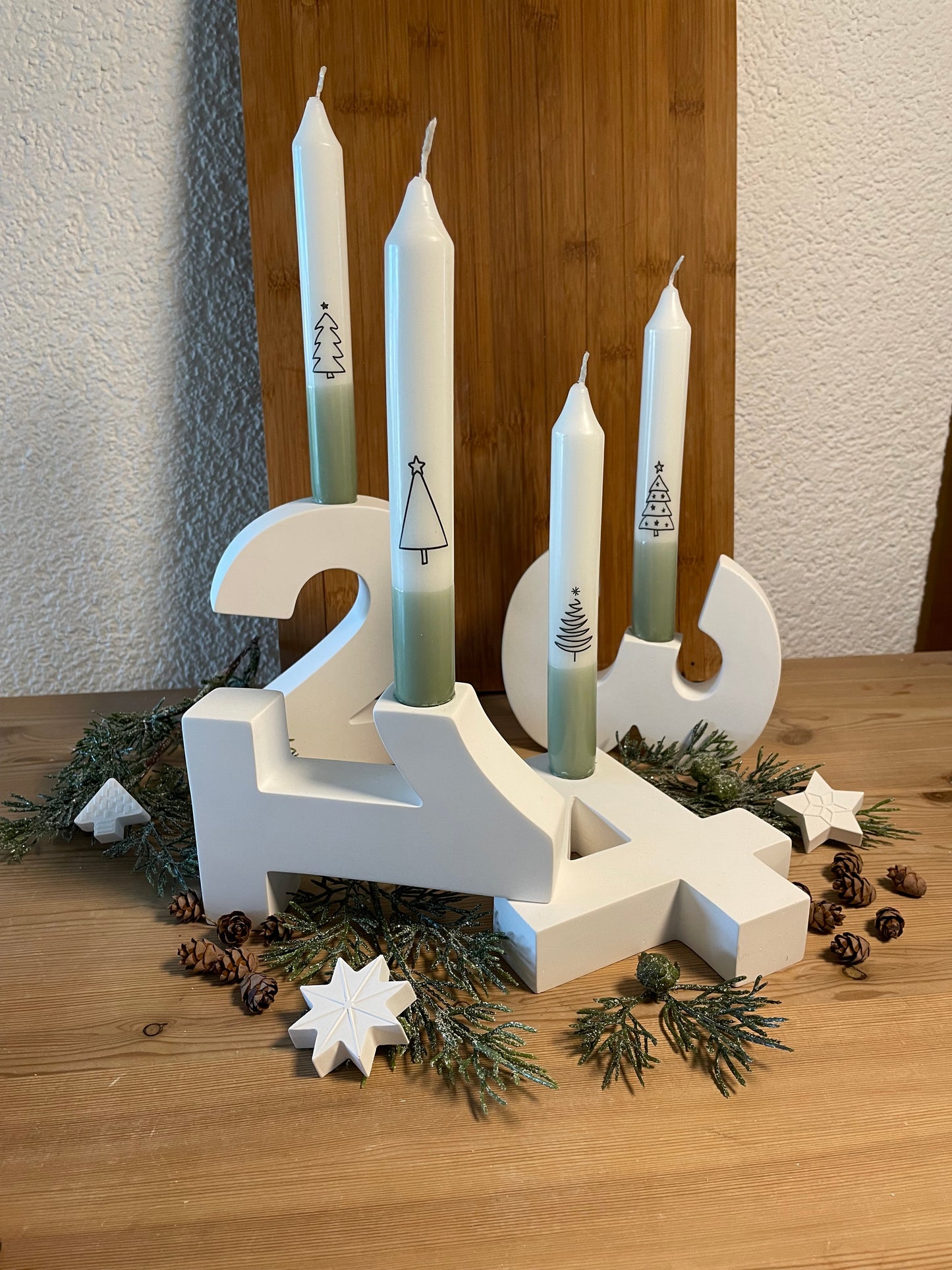 Adventskranz / Adventskranz-Zahlen /große Zahlen / Weihnachtsdeko / Kerzenhalter