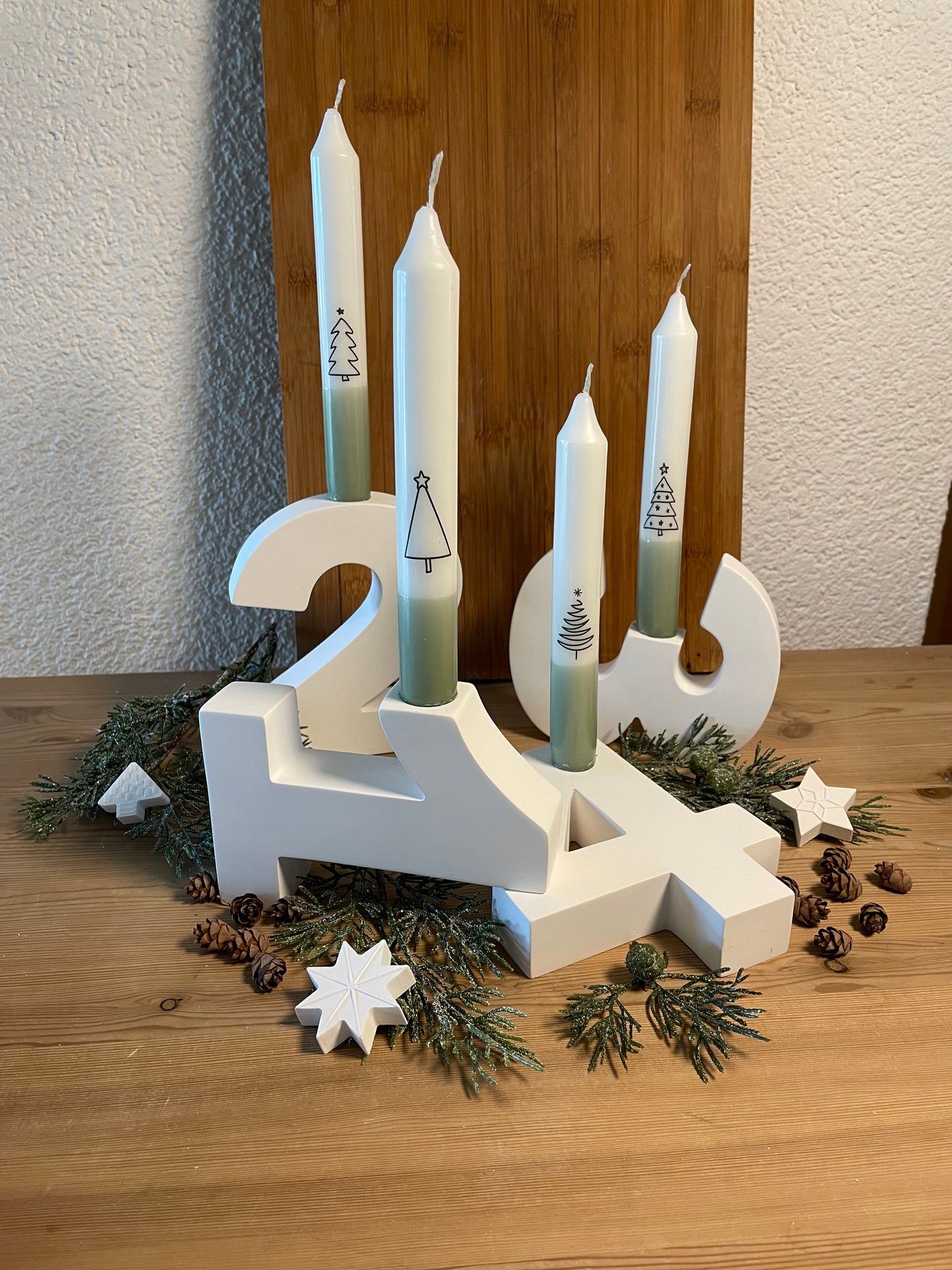 Adventskranz / Adventskranz-Zahlen /große Zahlen / Weihnachtsdeko / Kerzenhalter