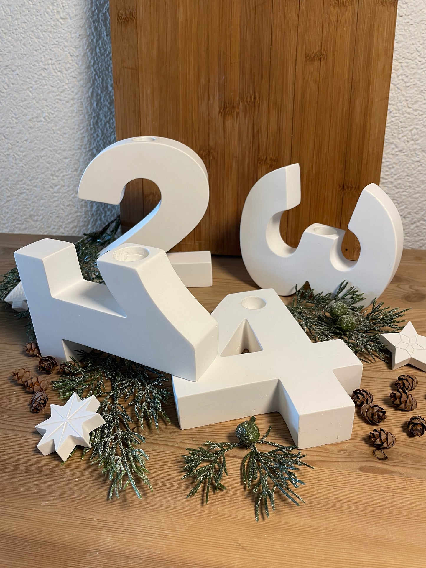 Adventskranz / Adventskranz-Zahlen /große Zahlen / Weihnachtsdeko / Kerzenhalter