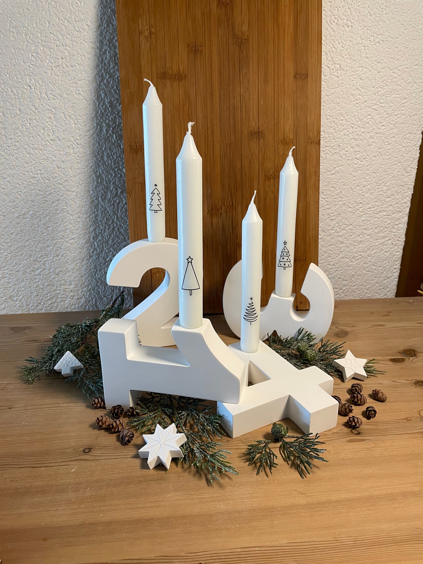 Adventskranz / Adventskranz-Zahlen /große Zahlen / Weihnachtsdeko / Kerzenhalter