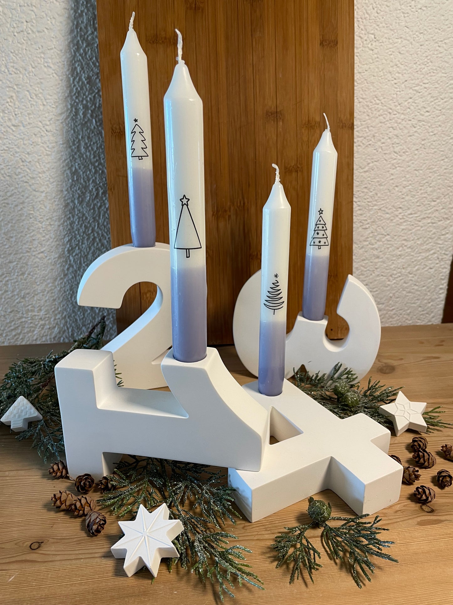 Adventskranz / Adventskranz-Zahlen /große Zahlen / Weihnachtsdeko / Kerzenhalter